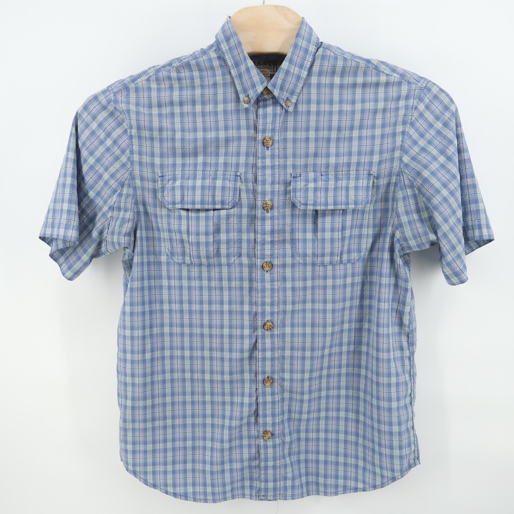 Duluth Trading Co Mens Plaid Short Sleeve Button Up Shirt Mens Medium - Picture 2 of 6